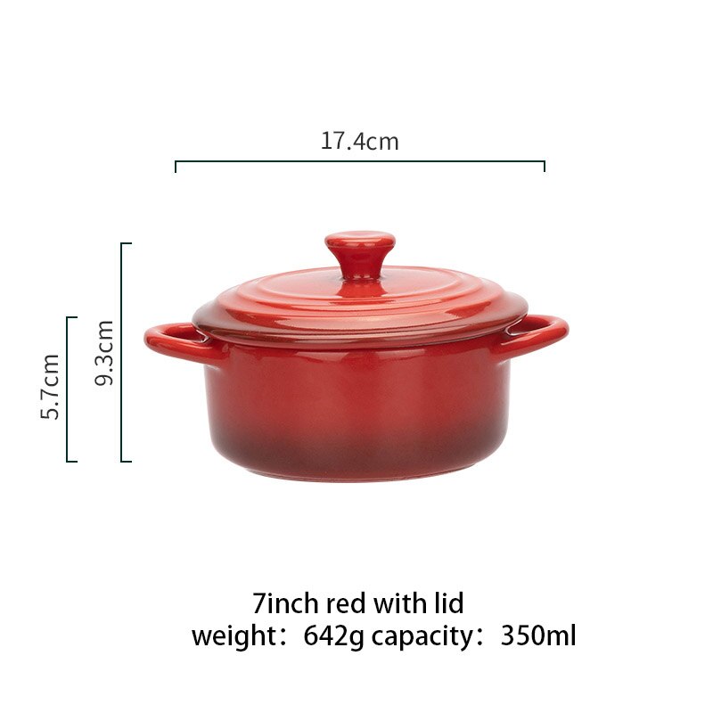 Gradiënten Keramische Cakevorm Bakplaat Set Pudding Mould Keuken Oven Ronde Bakvormen Pan Met Deksel Soepkom
