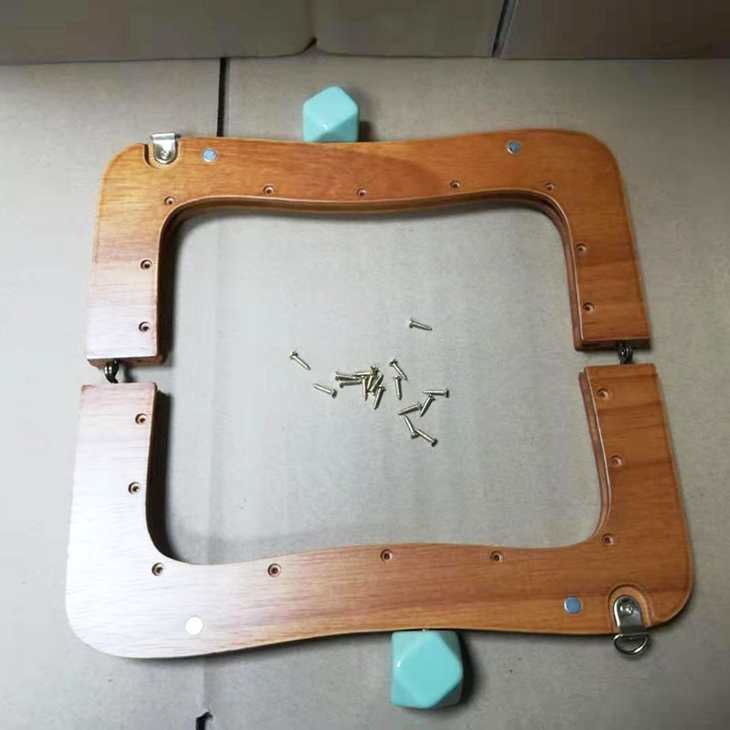 1 sets Rhombus candy clasp Solid Wood Four Colors Wooden Purse Frame With Screws Handmade Diy Bag Parts Obag Frame Purse Handles