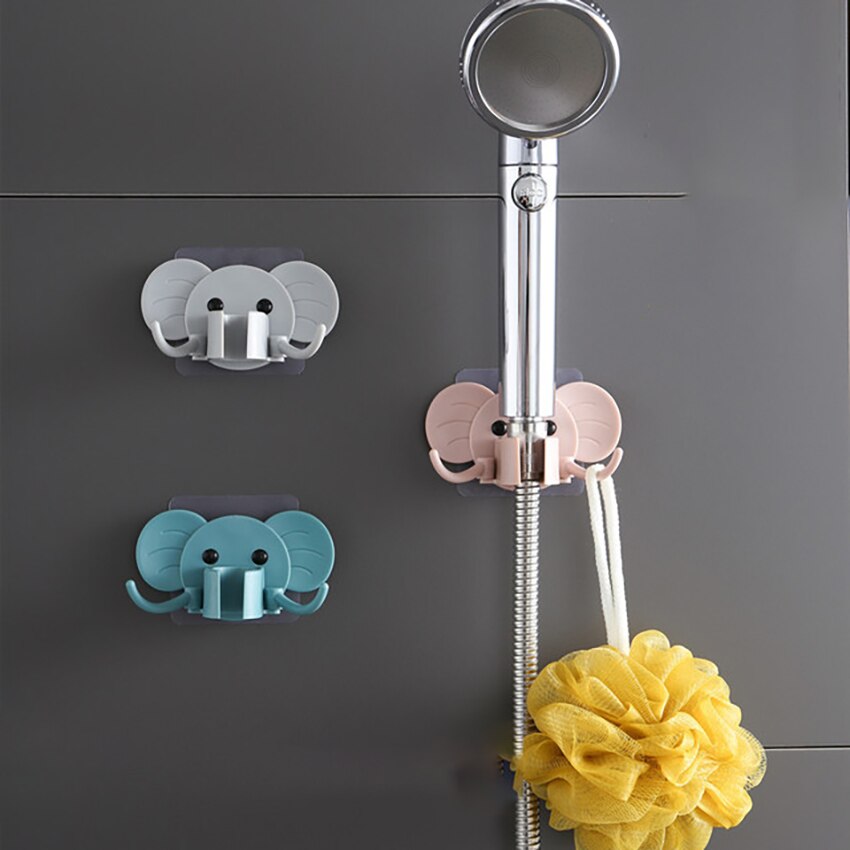 Soporte para alcachofa de ducha adhesivo fuerte, montaje en pared, ajustable, soporte de dibujos animados para baño, soporte de ducha móvil