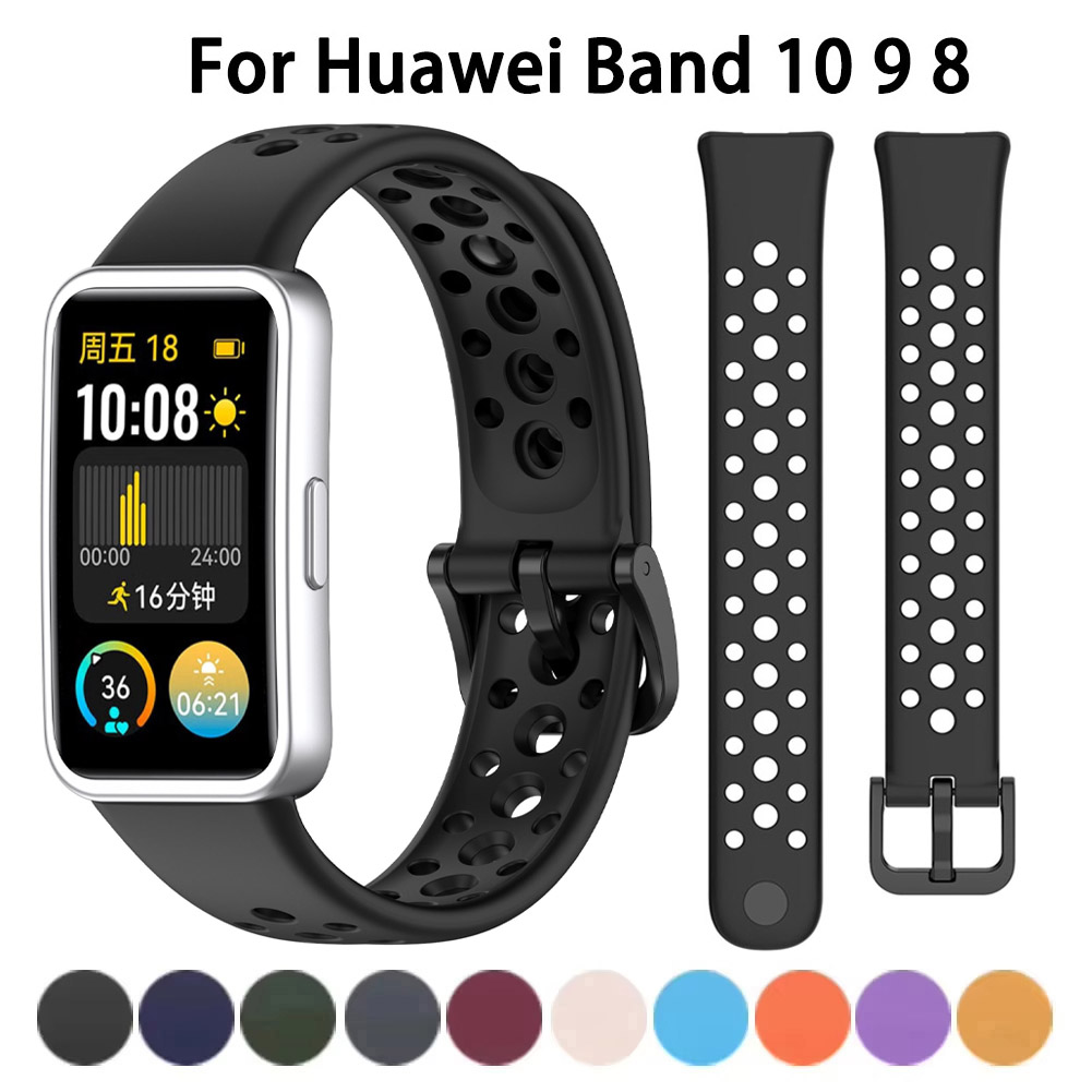 Bracelet Silicone Magnétique Remplacement Pour Huawei Band 10/9/8 - Ajustable 14-22 Cm - Étanche, Confortable