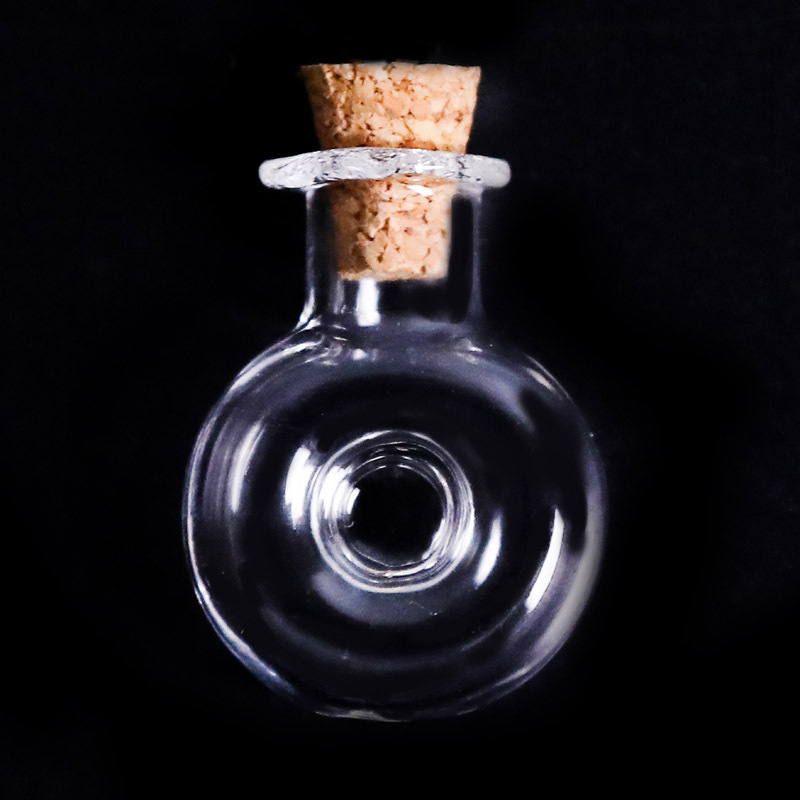 100Pcs Mini 1-2 Ml Helder Glazen Fles Kurk Kleine Drifting Wishing Flessen Diy Hangers: Bruin