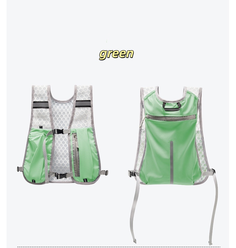 Lichtgewicht hardloopvest rugzak outdoor sport hydratatievest heren dames reflecterend wandelen fietsen waterfles borsttas: groene kleur