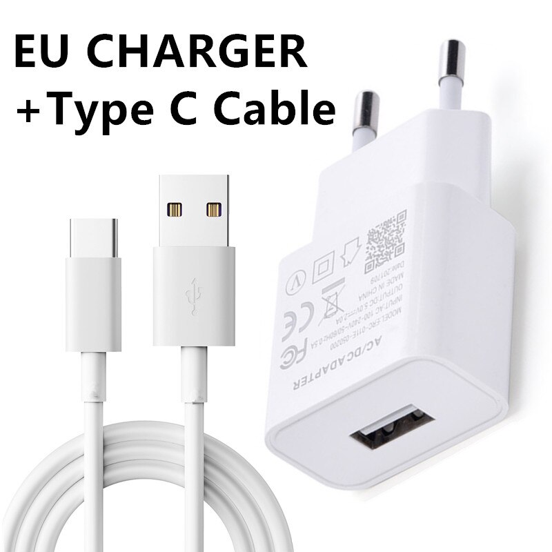 Voor Xiaomi Redmi 7 6 6A 5 Plus 4A 4X Note 8 5A 4 5 7 Pro S2 Mi 9 se A1 A2 8 Lite Usb 2A Oplaadkabel Lader Voor Huawei P30 Lite: EU Plug Type-C Cable