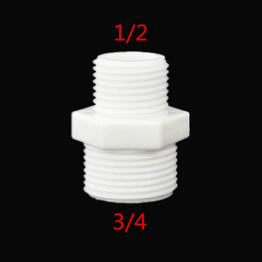 Plastikowa rurka złączka pneumatyczna 1/8 "1/4" 3/8 "1/2" 3/4 "1" BSP mężczyzna X mężczyzna zmień nypel sześciokątny złącze rury łącznik adaptera: 04-06