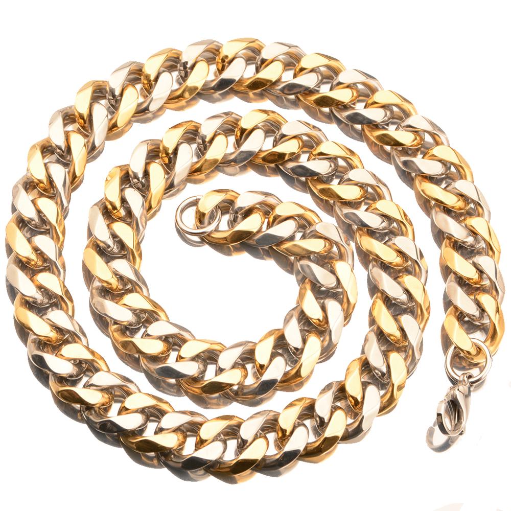 Tiasri 15mm Cuban Link Kette Gothic Ästhetischen Aussage Halskette männer Armband Ketten Für Männer Edelstahl Schmuck