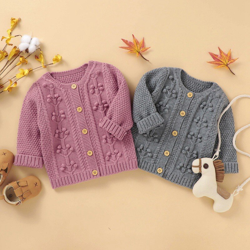 Baby piger drenge langærmet sweater baby sweater farve strikket efterår vinter sweater