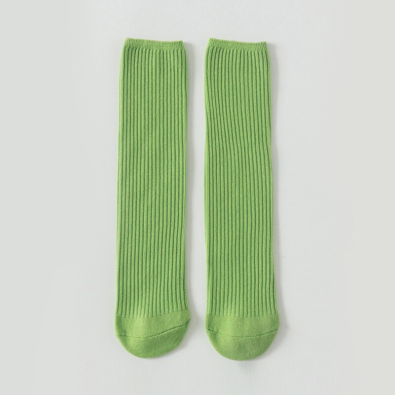 10 colori. Calzini alti al ginocchio Color caramella per bambini. Calzini lunghi per bambini in morbido cotone. Calzino lavorato a maglia per bambini 12T: green2