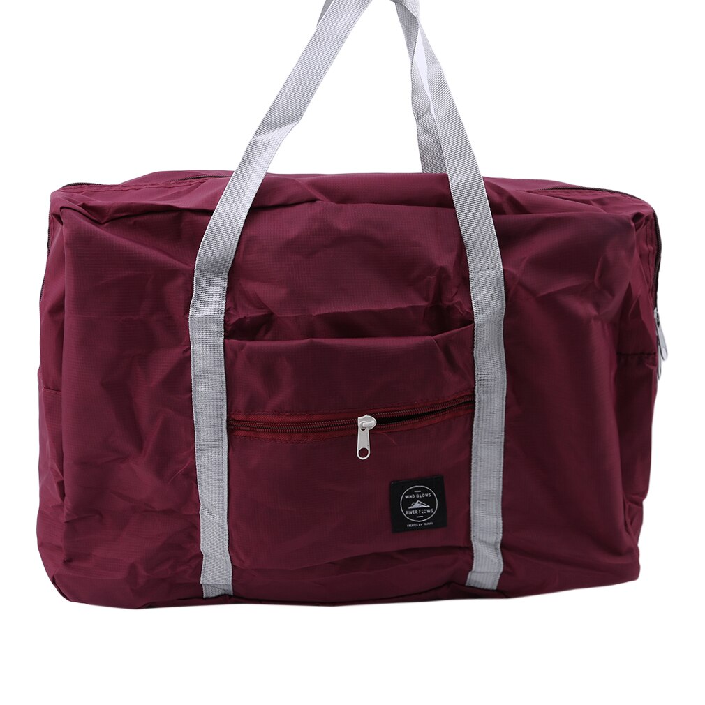 Vrouwen Reizen Bagage Tas Big Size Multifunctionele Draagbare Vouwen Carry-On Plunjezak Reistassen Voor vrouwen: wine red