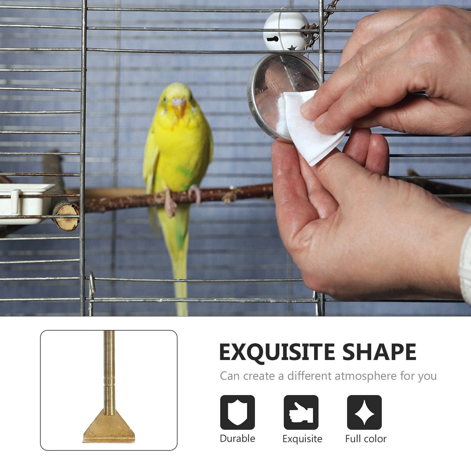 Bird Poop Cleaner Pet Poop Cleaning Tool Small Animals Cage Cleaner Metal Poop Remover