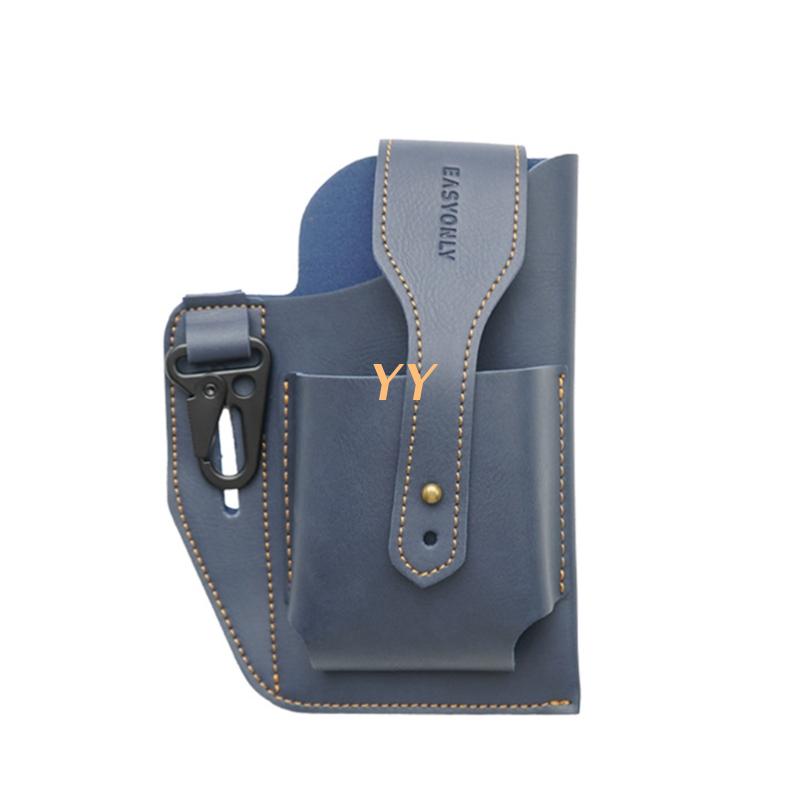 Multifunctionele Faux Lederen Mobiele Telefoon Holster Mannen Riem Loop Multitool Schede Met Sleutelhouder Heuptas Draagbare Pack Pouch