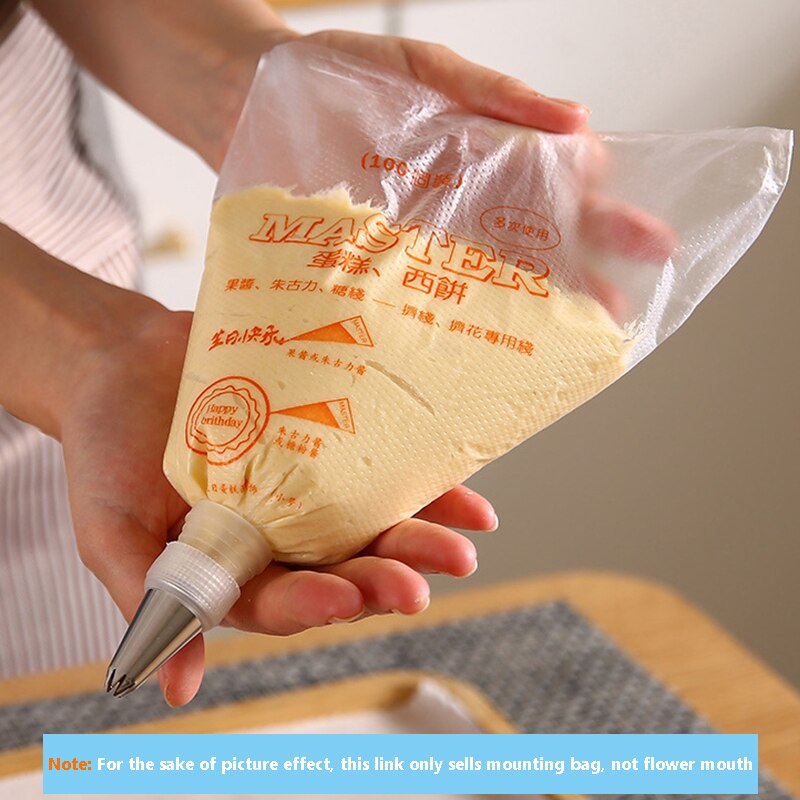 100Pcs/bag Disposable Piping Bag Icing Nozzle Fondant Cake Decorating Pastry icing nozzles Small Large Size Cake Tools