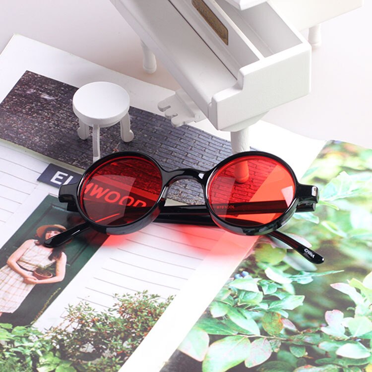 Kleurrijke steampunk ronde zonnebril dames heren geel groen blauw oranje rood zonnebril oculos de sol feminino  uv400: Rood