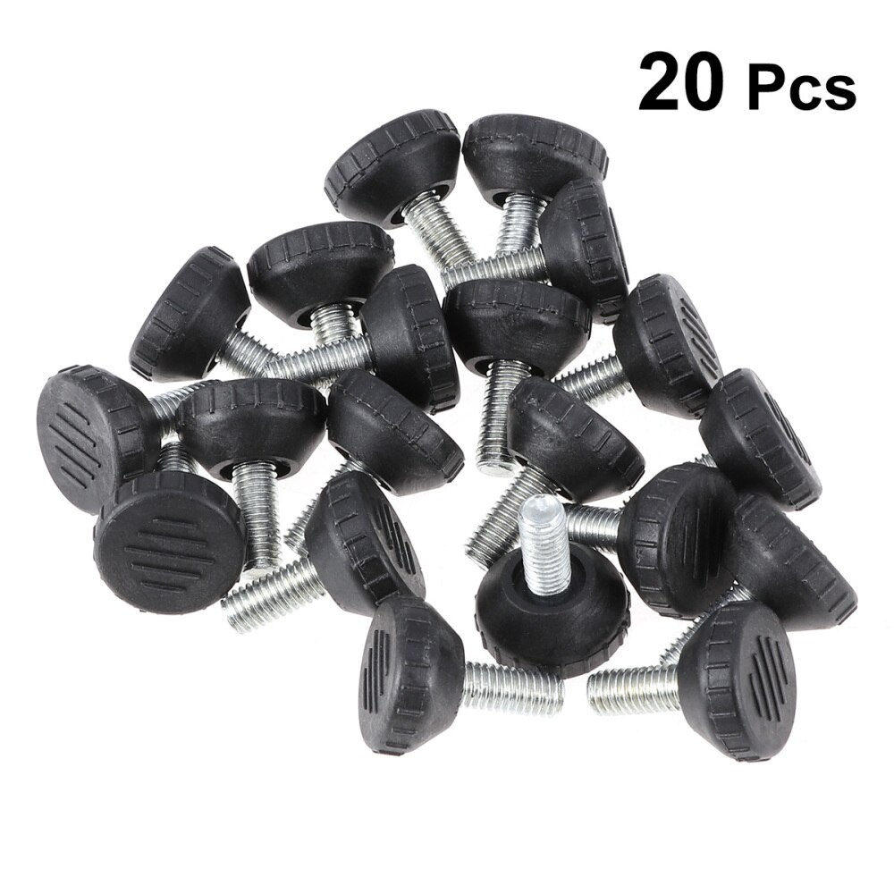 20PCS Furniture Foot Height Adjustment Foot Screw Adjustment Foot Leveling Foot Black