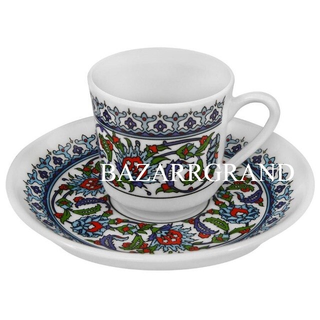 YOUR SET OF FINE PORCELAIN AUTHENTIC HAND PAINT HAND MADE CHIC PATTERNED COFFEE SET: 1 PCS