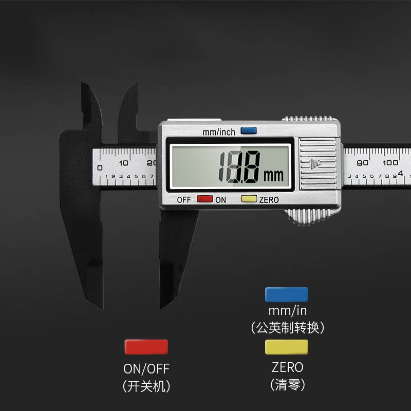 150mm 0.1mm Electronic Digital Caliper Carbon Fiber Dial Vernier Caliper Gauge Micrometer Ruler Caliper Digital Carpenter Tools
