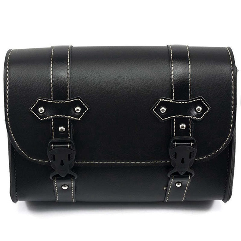 Borse Laterali In Pelle Per Moto – Set Da 2, Nere, Dimensioni 43x19x28 Cm, Con Fibbie A Sgancio Rapido E Strisce Riflettenti