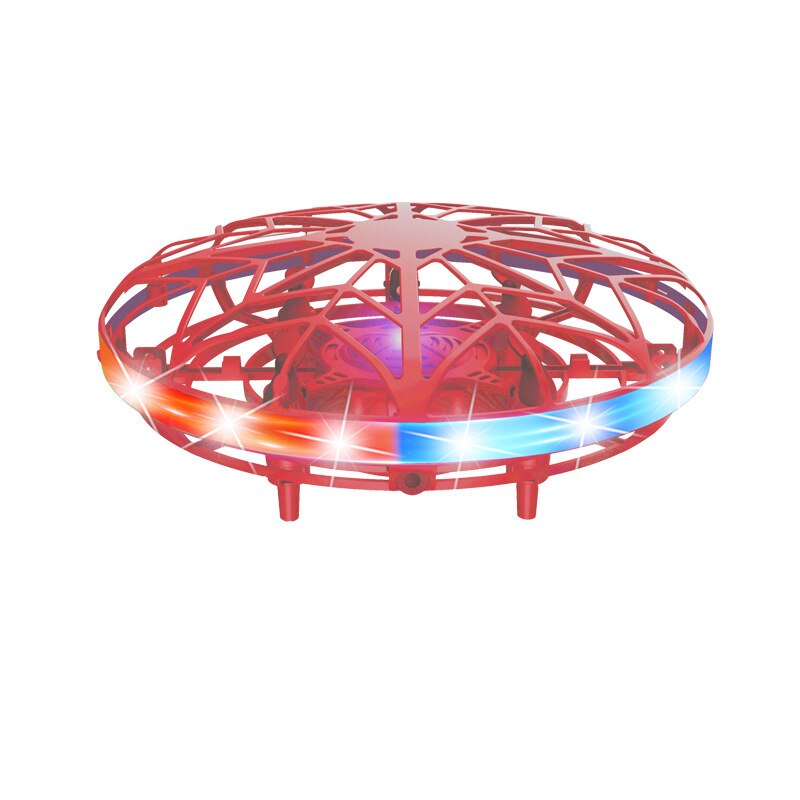 Vliegende Vliegtuig Ball Spinner Speelgoed Meisjes Hand Controlled Drone Helicopter 360 ° Roterende Mini Ufo Met Licht Kinderen Verjaardagscadeautjes: red