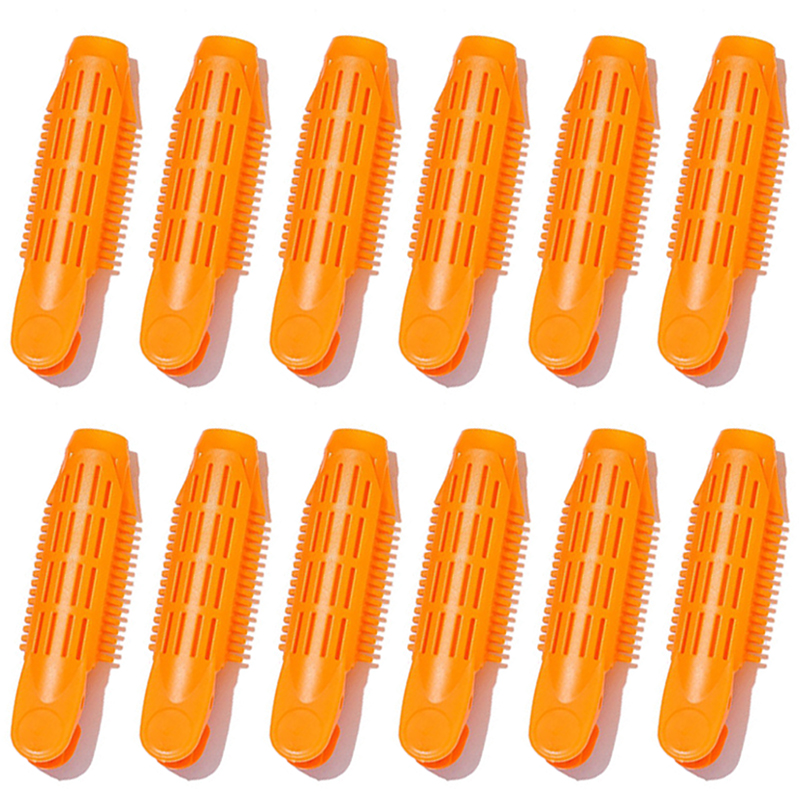 12 Stuks Voluminizing Haarwortel Clip Natuurlijke Pluizig Haar Clip Haar Wortel Curler Roller Zelf Grip Wortel Volume Haar Krultang clip: orange 12pcs