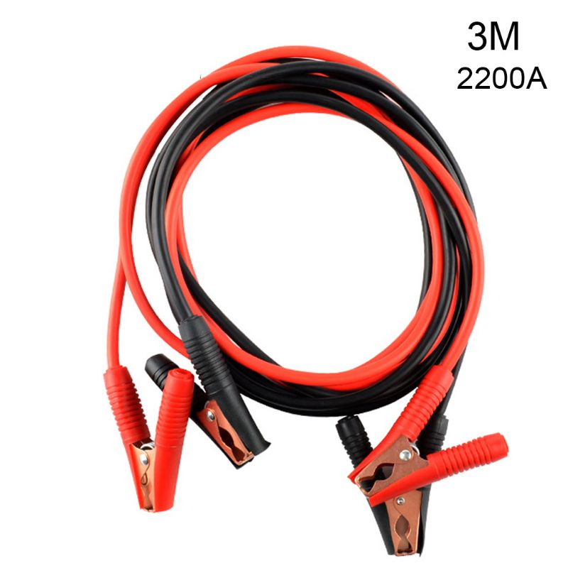 3 meter /4 meter 2200a/2600a bilbatteri booster-kabel nödtändning startkabelklämmor för auto suv: Brun
