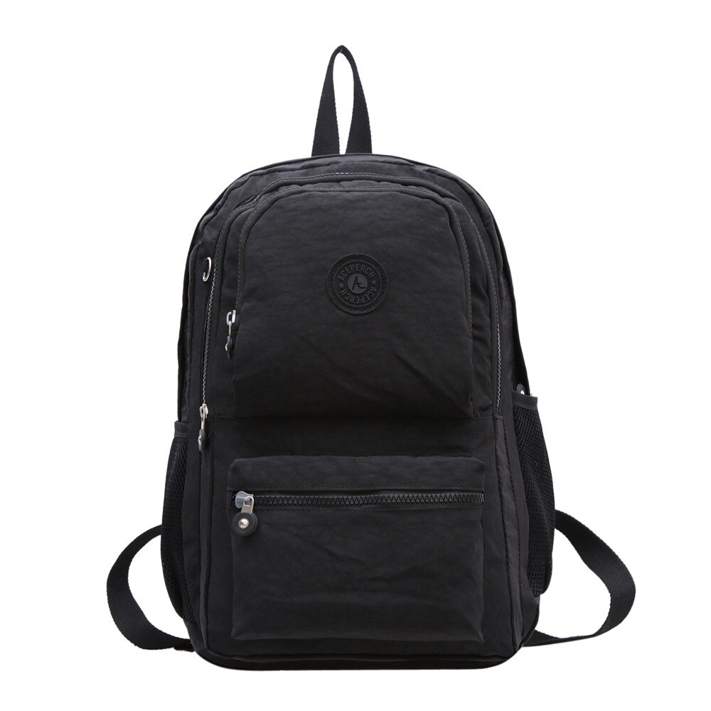 ACEPERCH Casual Laptop Backpack Women Travel Bags Multifunction Rucksack Waterproof Nylon School Backpacks For Teenagers: black