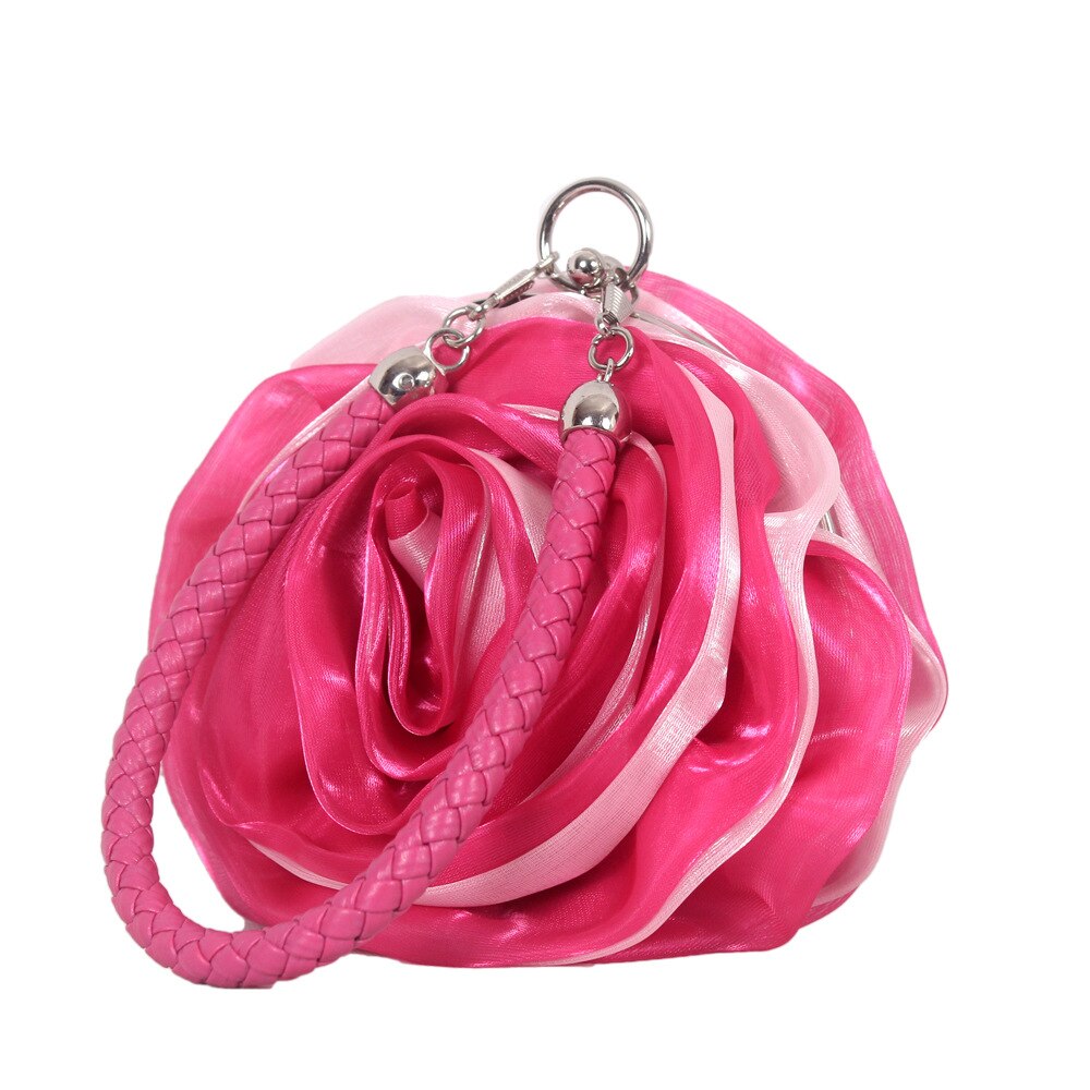 Purple Pink Red Ivory Gold Lovely Flower Rose Evening Bag Woman Clutch Coin Purse Bridal Wedding Bags Party Mini Bag: 10