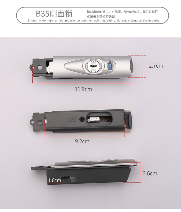 Gepäck lock zubehör B35 schloss trolley reise gepäck reparatur zubehör aluminium rahmen b35 schlüssel passwort lock core