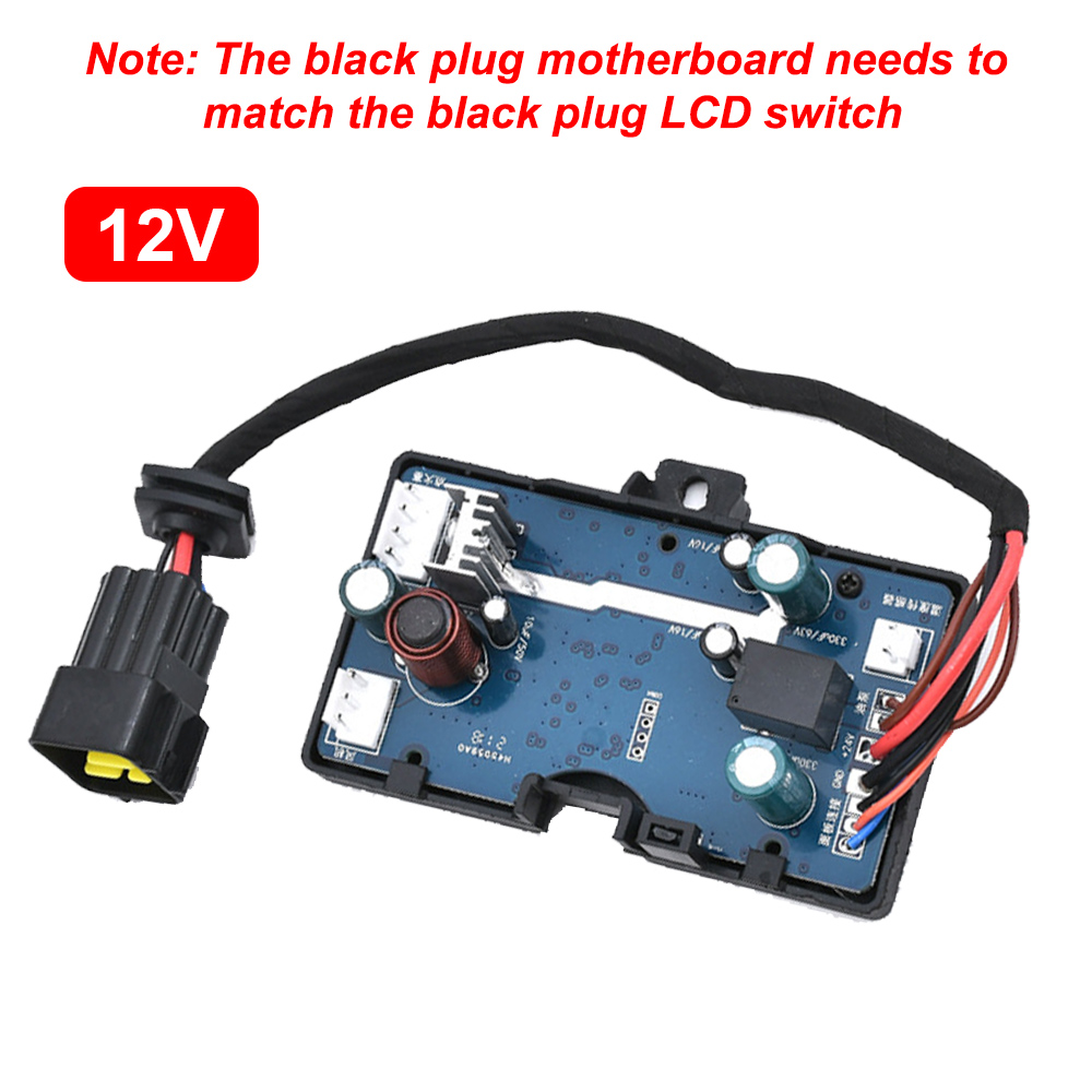 Calefacción estacionaria para motores diésel, calentador de aire de 12V con interruptor y botones, mando a distancia, pantalla LCD, Kit de plástico: Negro