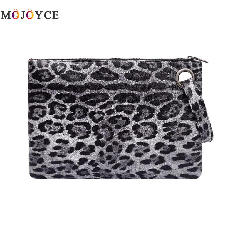 Women Leopard Print Day Clutch PU Leather Zipper women envelope bag clutch evening bag female Handbag carteras y bolsos de mujer: 3