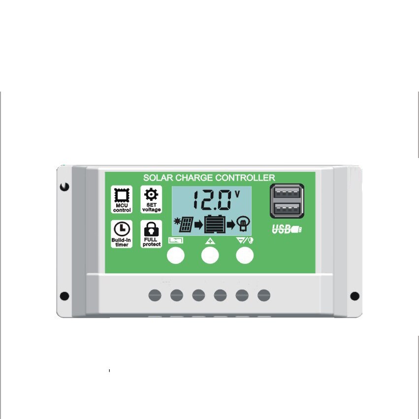 Panel Solar Flexible de 12/24V, 30W/50W, controlador 10A-30A, cargador de coche para RV, barco, pantalla LCD, controlador de carga de Panel Solar PWM: 10A