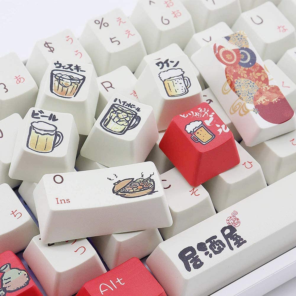 108-key Mechanical Keyboard Keycap Sublimation PBT Izakaya Keycap OEM Standard Cross Shaft Does Not Decolorize for Cherry Mx