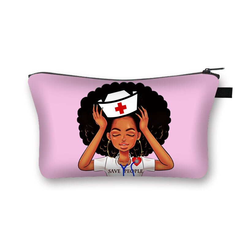 Dio Dice Che Sono di Colore Nero Sacchetti Cosmetici Afro Donne Sacchetti di Trucco Nero È Bello Delle Signore Caso Cosmetico Ragazze Organizzatori Bag: hzbblm17