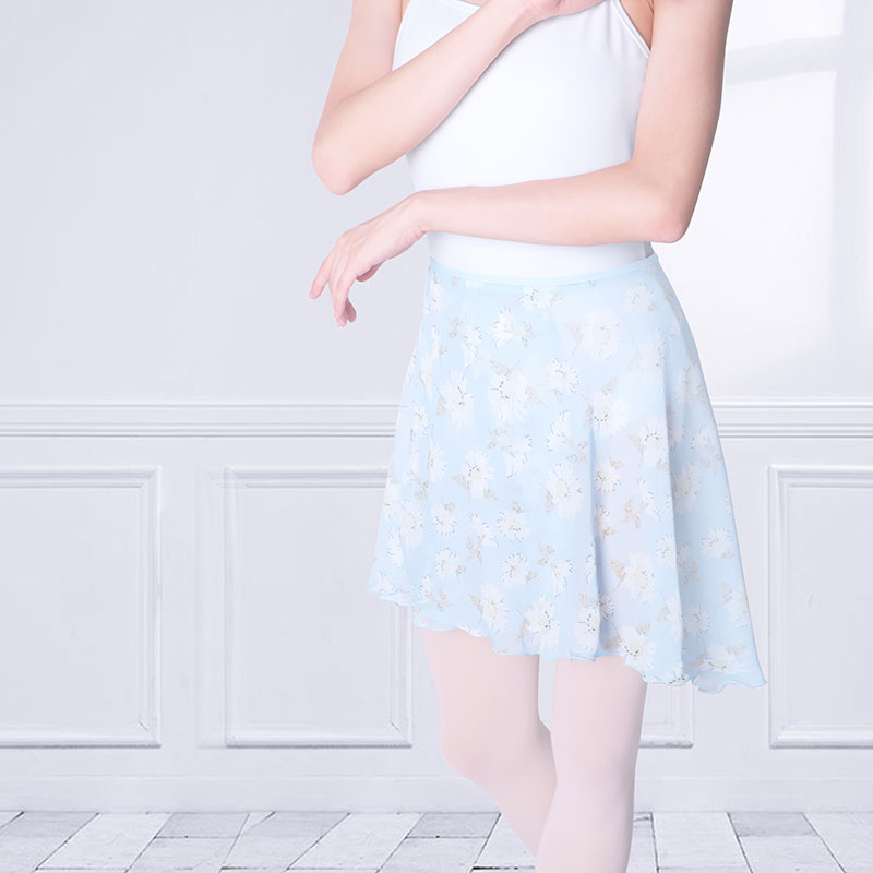 Chiffon ballet nederdel kvinder voksne piger ferie wrap balsal dans nederdel blomster print korte nederdele
