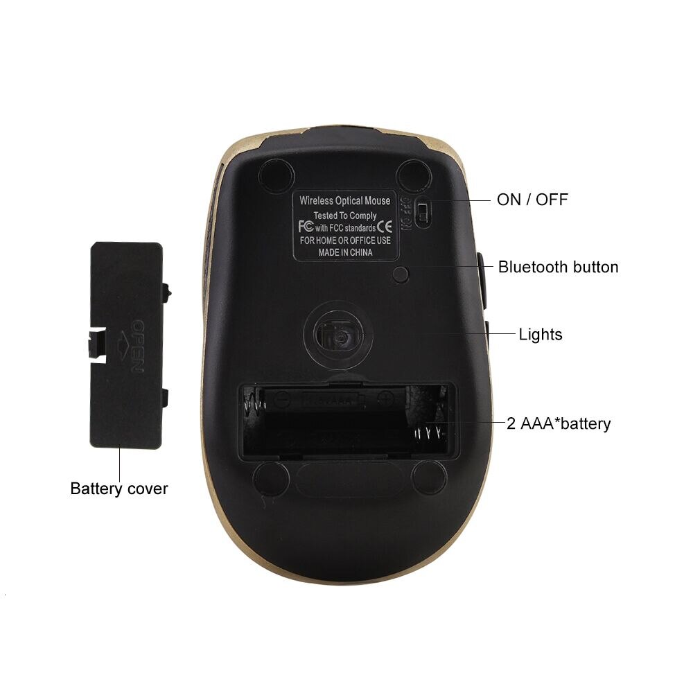 Bluetooth Wireless Mouse 6 Buttons Optical Computer Mause 1600 DPI Ergonomic Gaming Portable Mice For Macbook PC Laptop
