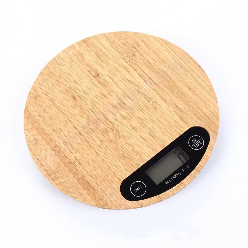 Kitchen Scale Food Scale Household Wooden Scales 5KG/1g Waterproof Digital Coffee Scale Wood Scale LCD Display Scale: 2019 Scale 5KG-1g