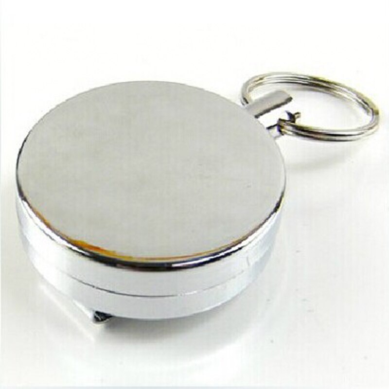 Unieke Zilveren Metalen Intrekbare Pull Sleutelhanger Reel ID Badge Lanyard Naam Tag Card Badge Houder Reel Terugslag Riemclip