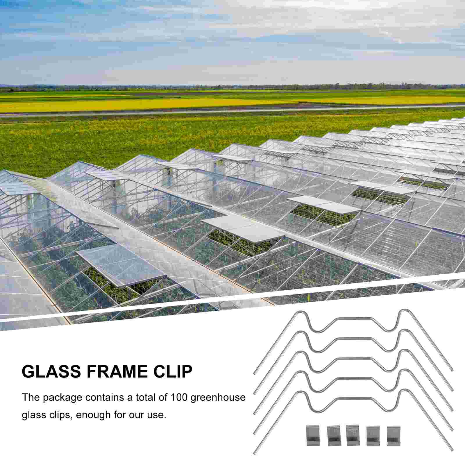 100Pcs Useful Greenhouse Glazing Clips Practical Glass Pane Fixing Clips