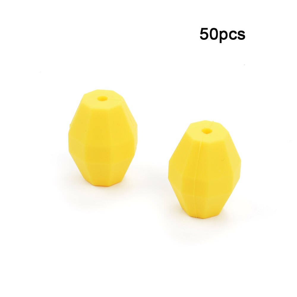 LOFCA perles de dentition en chêne | Perles de forme géométrique en Silicone, de alimentaire sans BPA pour bébé, chaîne à mâcher, diy: Yellow