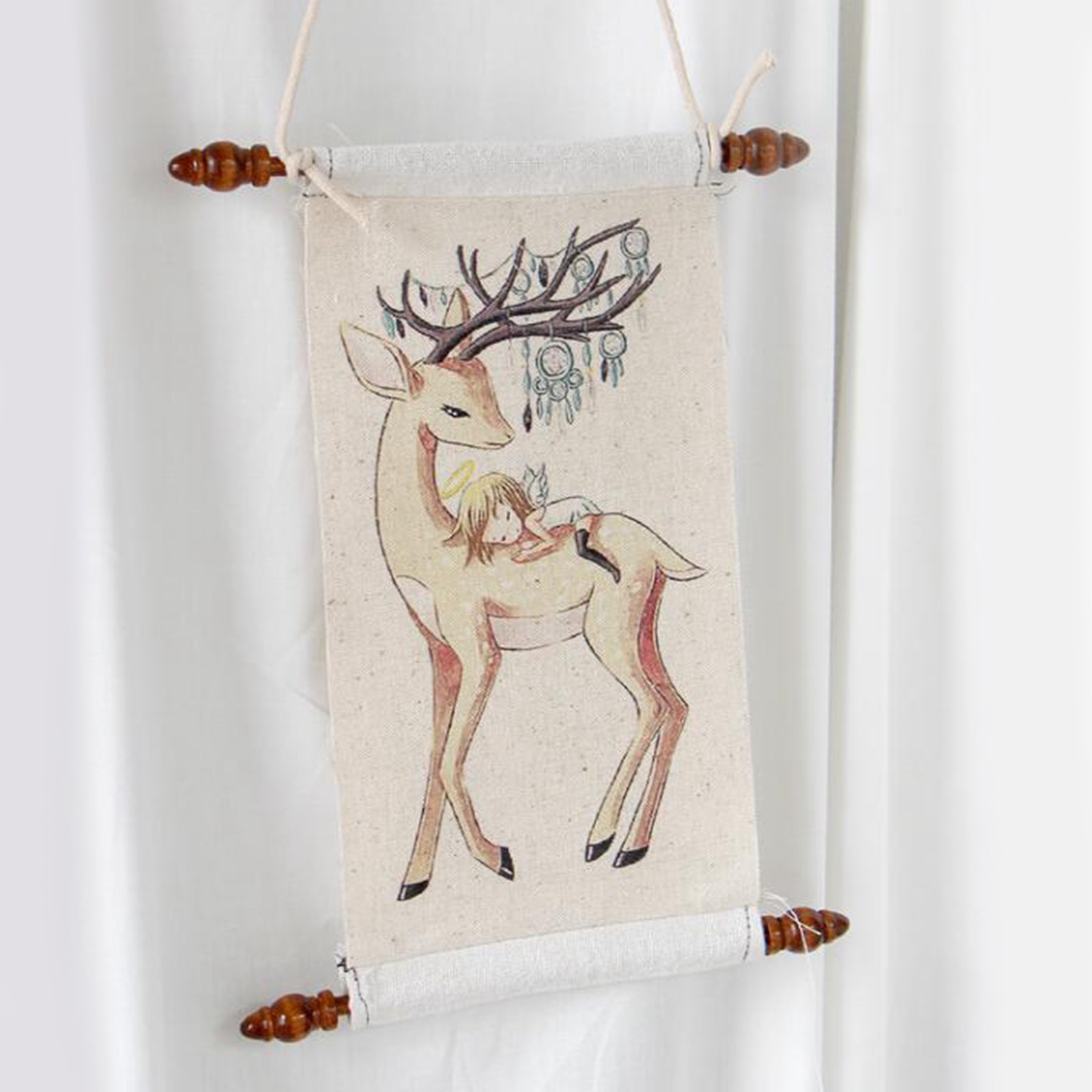 2pcs Tapestry Hanging Poles Wooden Hanging Picture Holder Photos Maps Portraits Scrolls Accessory Wall Hanger Rods