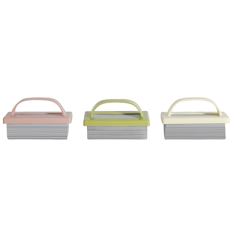 ​​Ergonomic Handheld Sponge Scrubber with Handle -Multi-Surface Bathroom & Kitchen Cleaner for Tiles, Dishes & Sinks​