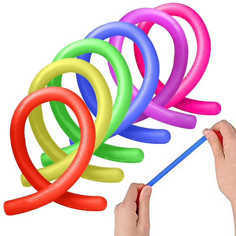 Tpr Squeeze Fidget Fiddle Zintuiglijke Speelgoed Kinderen Volwassenen Anti Stress Kleurrijke Elastische String Fidget Noodle Autisme Angst Speelgoed