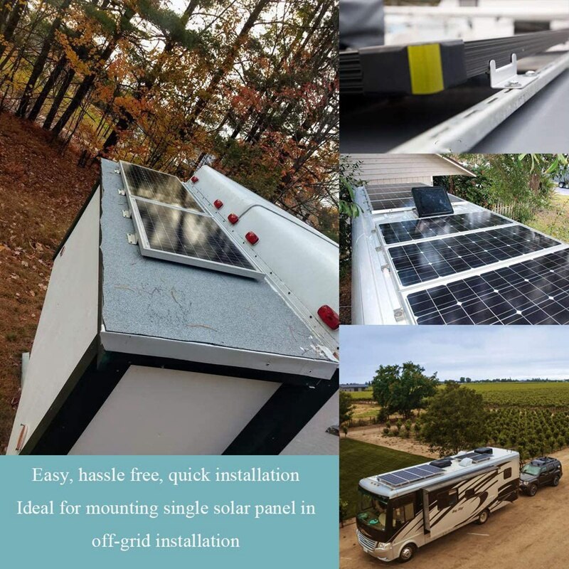 Solar Panel Mounting Brackets Z Bracket, with Nuts and Bolts ,4 Units (16PCS)