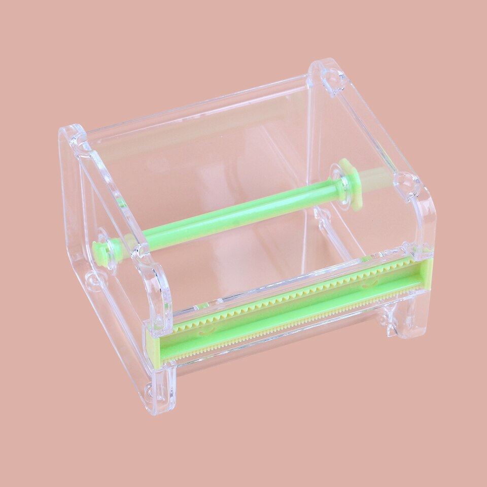 Draagbare Transparante Acryl Wimper Tape Cutter Kleurrijke Cutter Pe Medische Tapes Adhesive Roterende Tape Houder Wimper Gereedschappen: Green Cutter