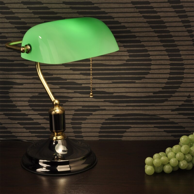 Bankers de verre vert, couvercle de lampe brillante, abat-jour de remplacement