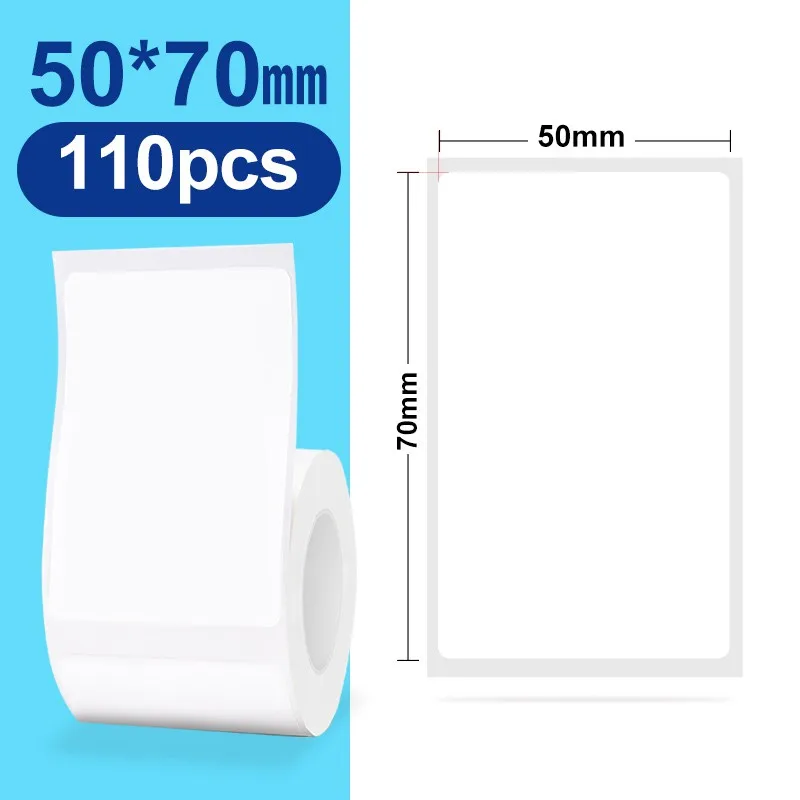 30-50mm Niimbot B21 B1 B3S imprimante étiquette papier rouleau blanc autocollant impression papiers rouleaux anti-déchirure eau résistant à l'huile adhésif: Argent