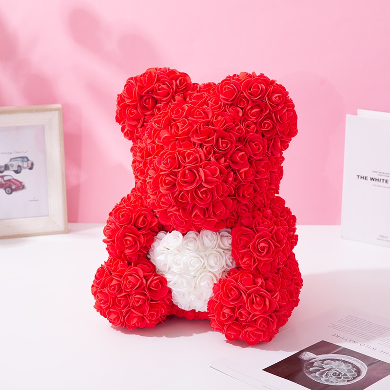 40 cm bear rose teddy bears flower rose bear DIY Christmas Valentine&#39;s Day
