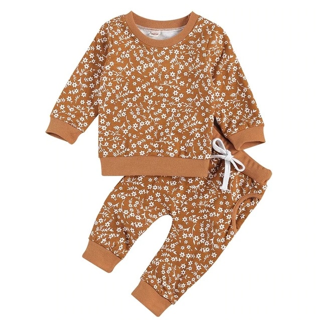 0-24M EINE auswahl von guter zwei-stück Blumen- langärmliges hosen für jungen und mädchen in herbst und Winter