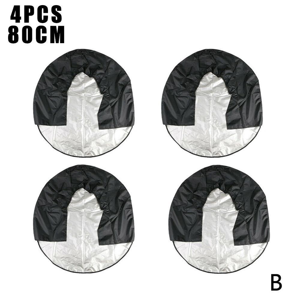 4pc Car RV Wheel Cover Tire protective cover Waterproof for Camper Motorhome Truck car paint cover tire repair anti-dirty cover: L- 80cm