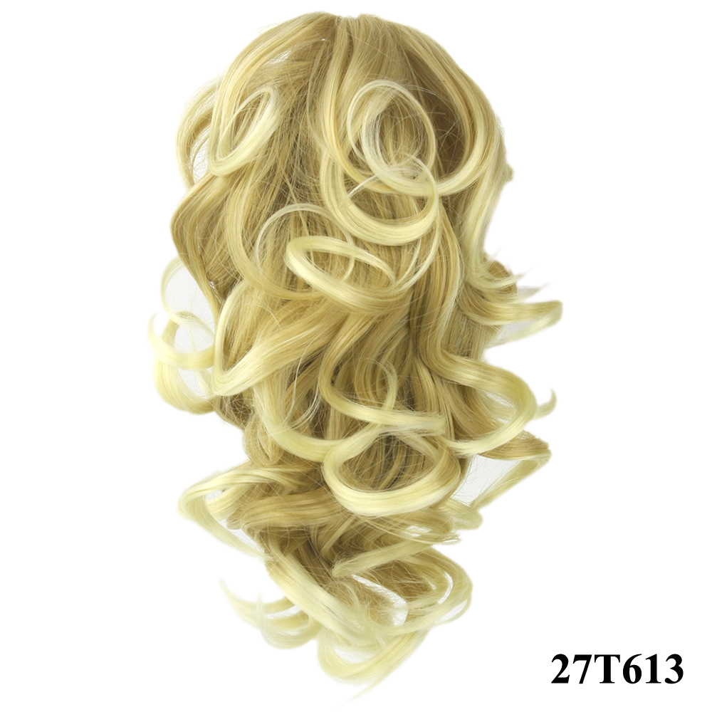 Soowee Korte Krullend Hoge Temperatuur Fiber Synthetisch Haar Blonde Grijs Clip In Haarverlenging Little Pony Staart Claw Paardenstaart