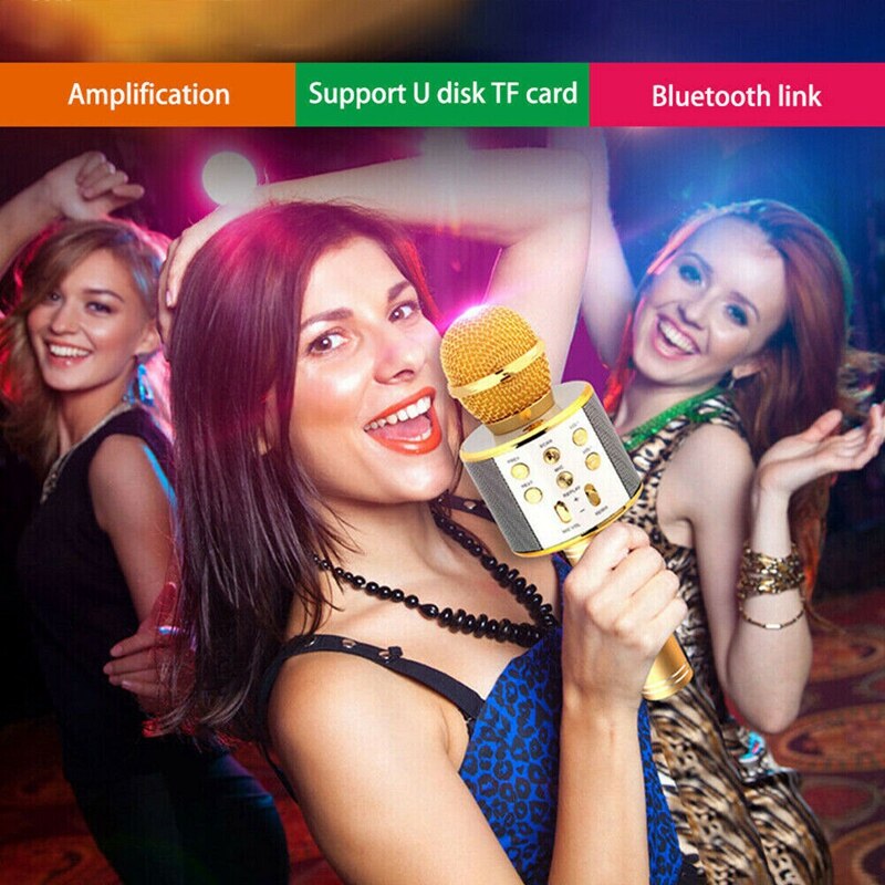 Kannettava bluetooth langaton karaoke mikrofoni puhelin soitin mikrofoni kaiutin tallentaa musiikkia ktv mikrofoni: Default Title