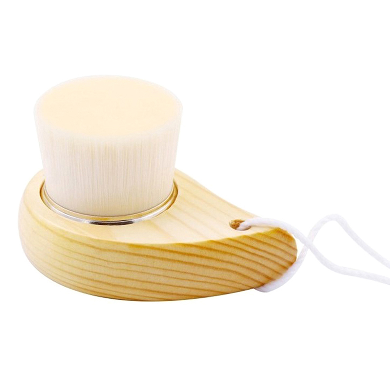 Limpiador profundo de espinillas, cepillo de masaje Facial de belleza, cuidado Facial, mango de madera, cepillo de limpieza Facial, exfoliante de pelo de fibra suave: Verde